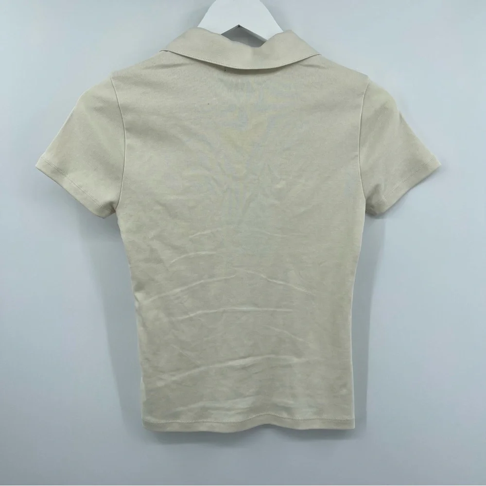 J.Crew Beige Button-Up Polo Womans Size XS - Picture 3 of 4